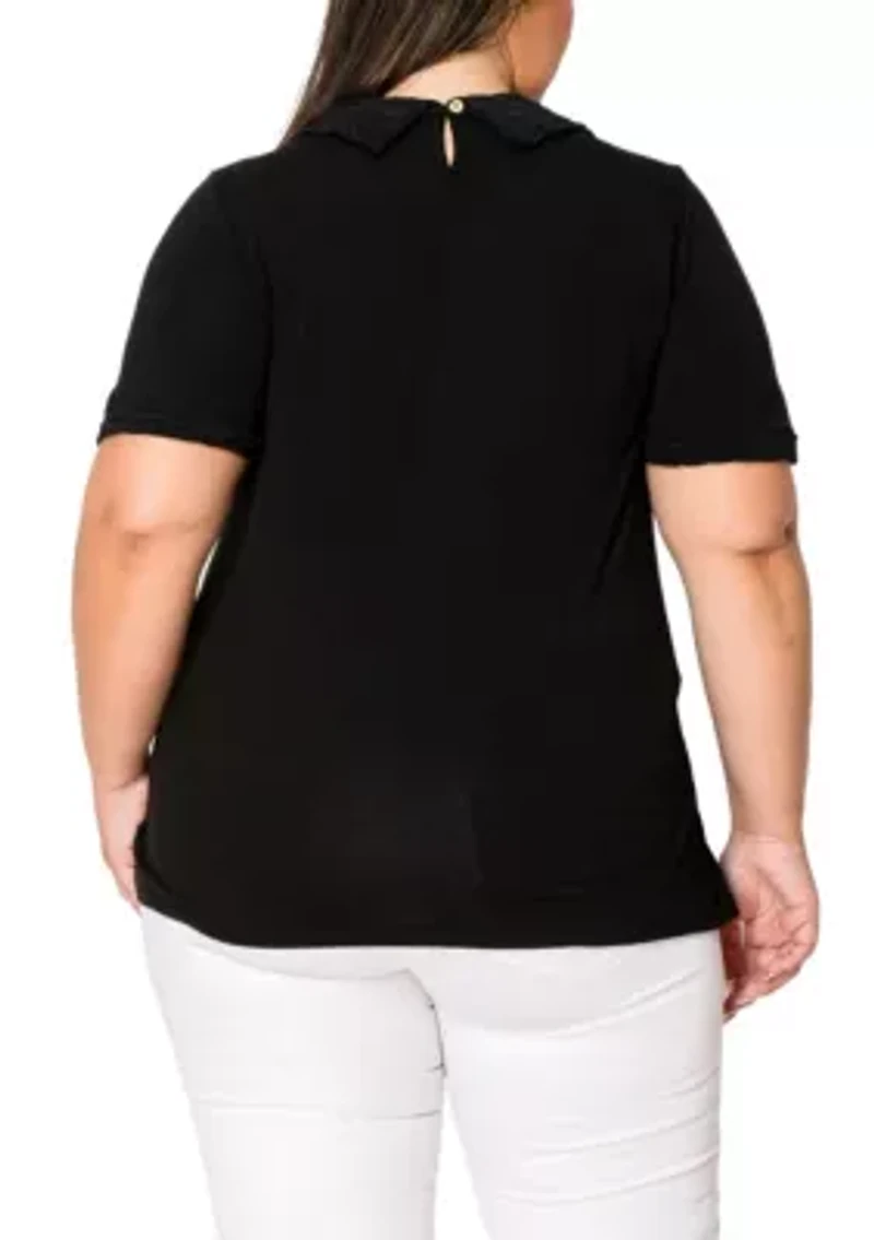 Lace Collar Keyhole Back