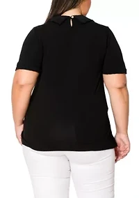 Lace Collar Keyhole Back