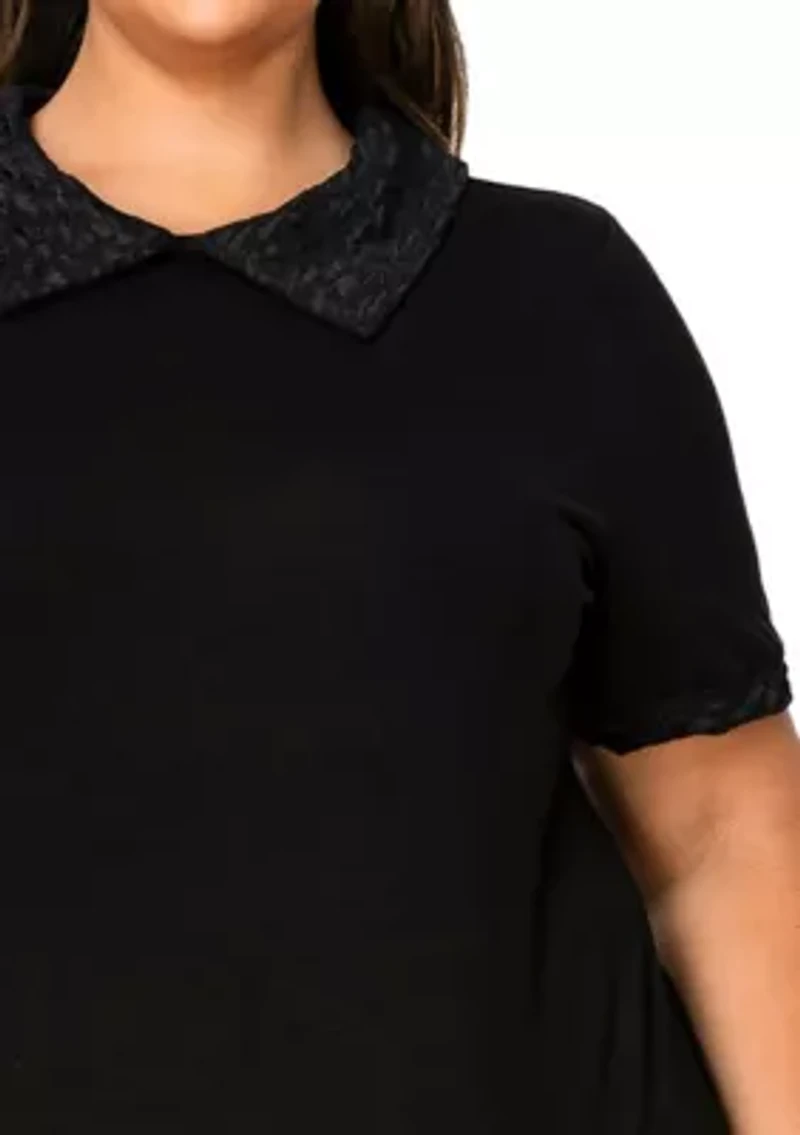 Lace Collar Keyhole Back