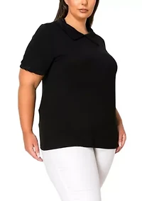 Lace Collar Keyhole Back
