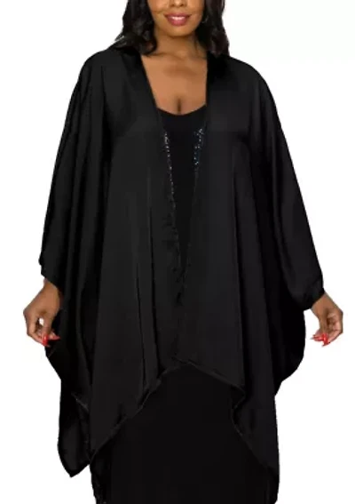 Washed Satin Flyaway Kimono One Szie Fits Most S-3X