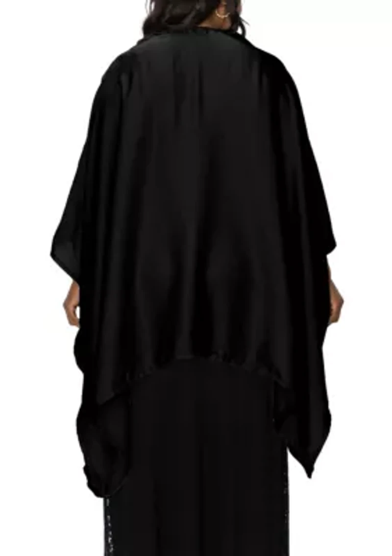 Washed Satin Flyaway Kimono One Szie Fits Most S-3X