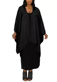 Washed Satin Flyaway Kimono One Szie Fits Most S-3X