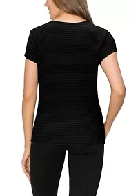 Smocked Jersey Surplice Short Sleeve
