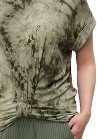 Hand Tie Dye Scoop Neck Knot Front