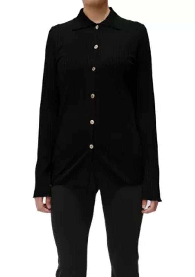8x5 Rib Long Sleeve Button Shirt