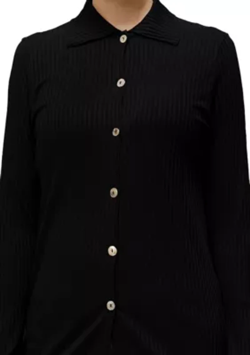 8x5 Rib Long Sleeve Button Shirt