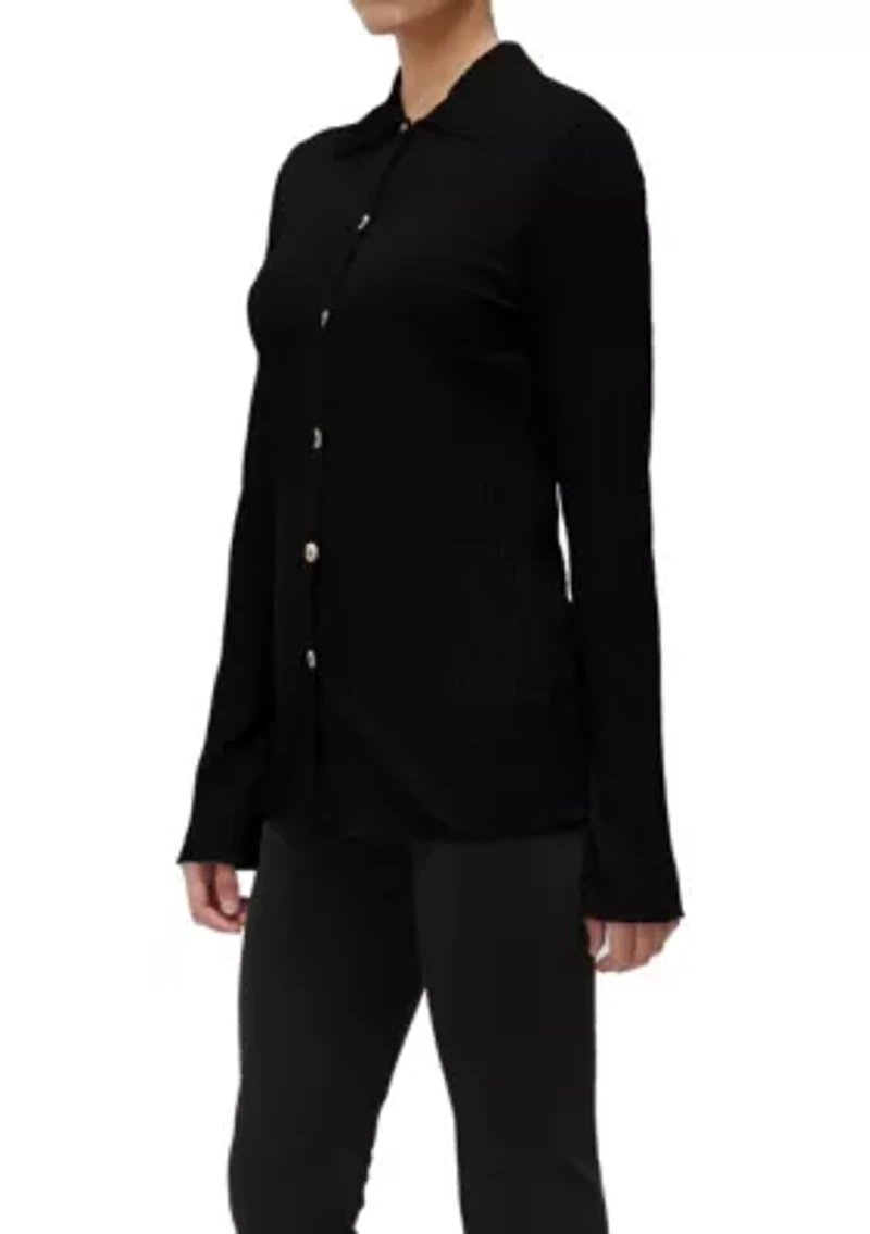 8x5 Rib Long Sleeve Button Shirt