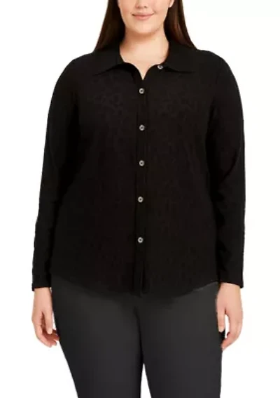 Cheetah Burnout Button Front Shirt