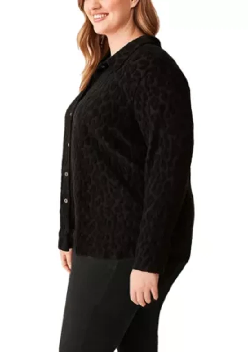 Cheetah Burnout Button Front Shirt