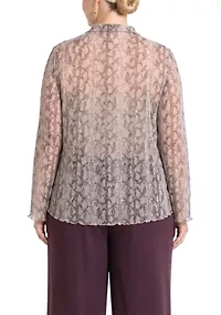 Python Mesh Button Front Shirt