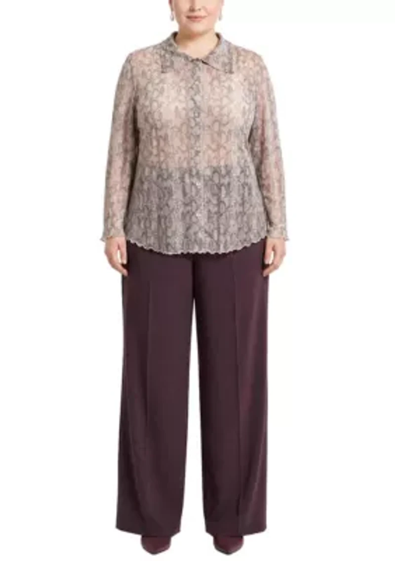 Python Mesh Button Front Shirt