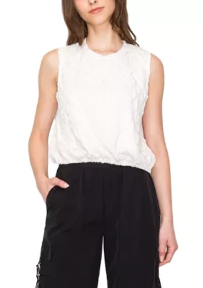 Double Warp Knitted Zipper Back Elastic Waist Tank