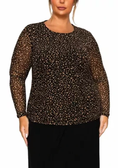 Pebble Mesh Scoopneck Long Sleeve Front & Back Lined