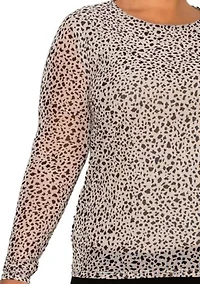 Pebble Mesh Scoopneck Long Sleeve Front & Back Lined