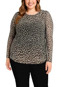 Jaguar Mesh Scoop Neck Long Sleeve Front And Back Lined