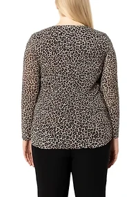 Jaguar Mesh Scoop Neck Long Sleeve Front And Back Lined