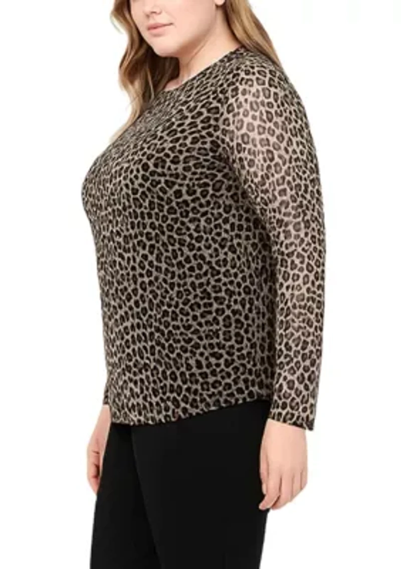 Jaguar Mesh Scoop Neck Long Sleeve Front And Back Lined