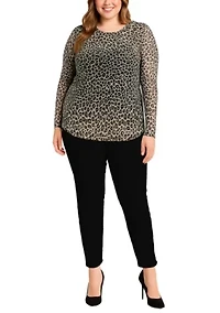 Jaguar Mesh Scoop Neck Long Sleeve Front And Back Lined