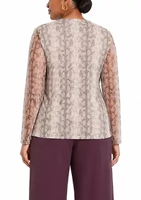 Python Mesh Scoopneck Long Sleeve Front & Back Lined