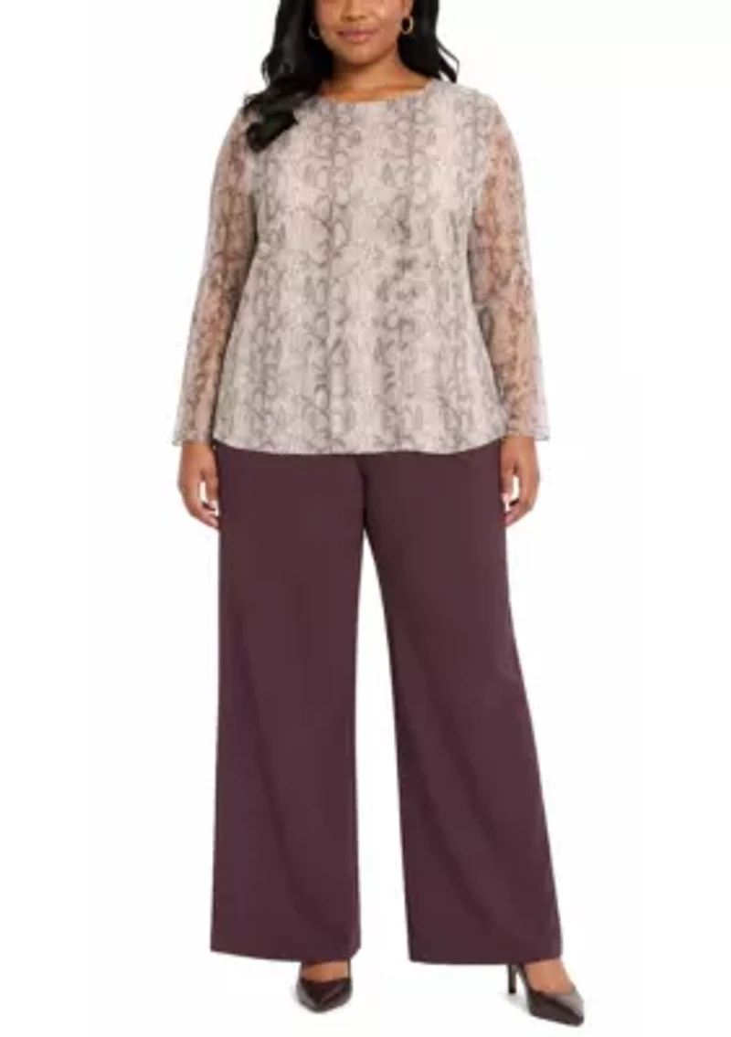 Python Mesh Scoopneck Long Sleeve Front & Back Lined