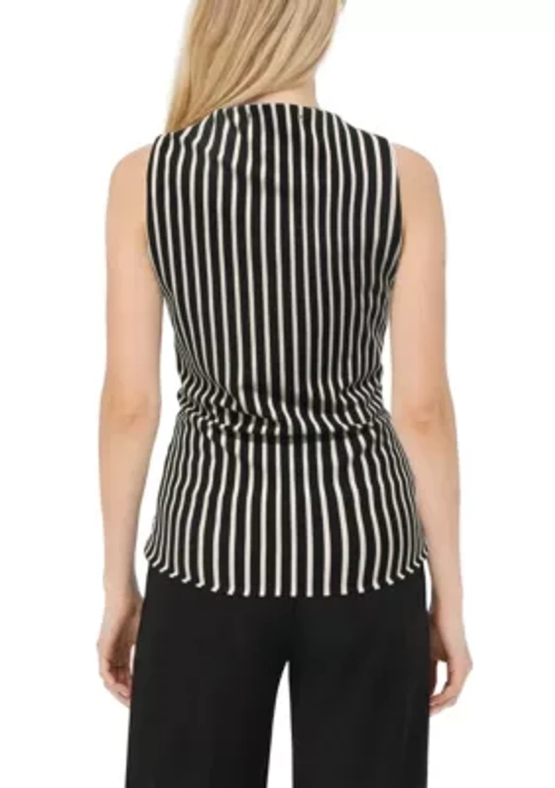 Ponti Stripe Square Neck Vest