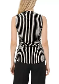 Ponti Stripe Square Neck Vest