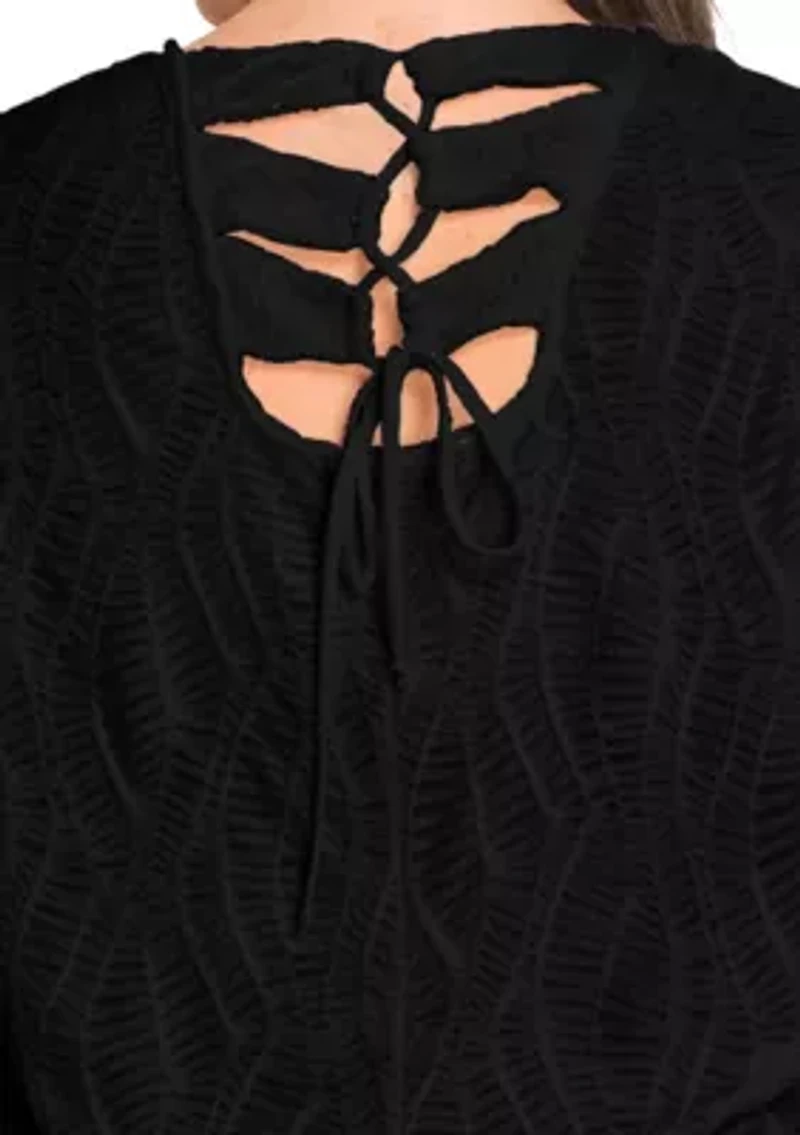 Spiral Wave Textured Strappy Back Tank