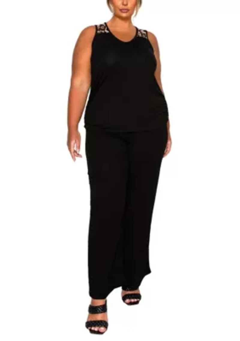 Leopard Print Mesh Yoke Inset Side Ruched Tank