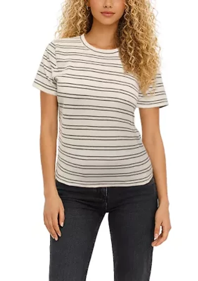 Cotton Mix Stripe Short Sleeve