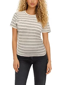 Cotton Mix Stripe Short Sleeve