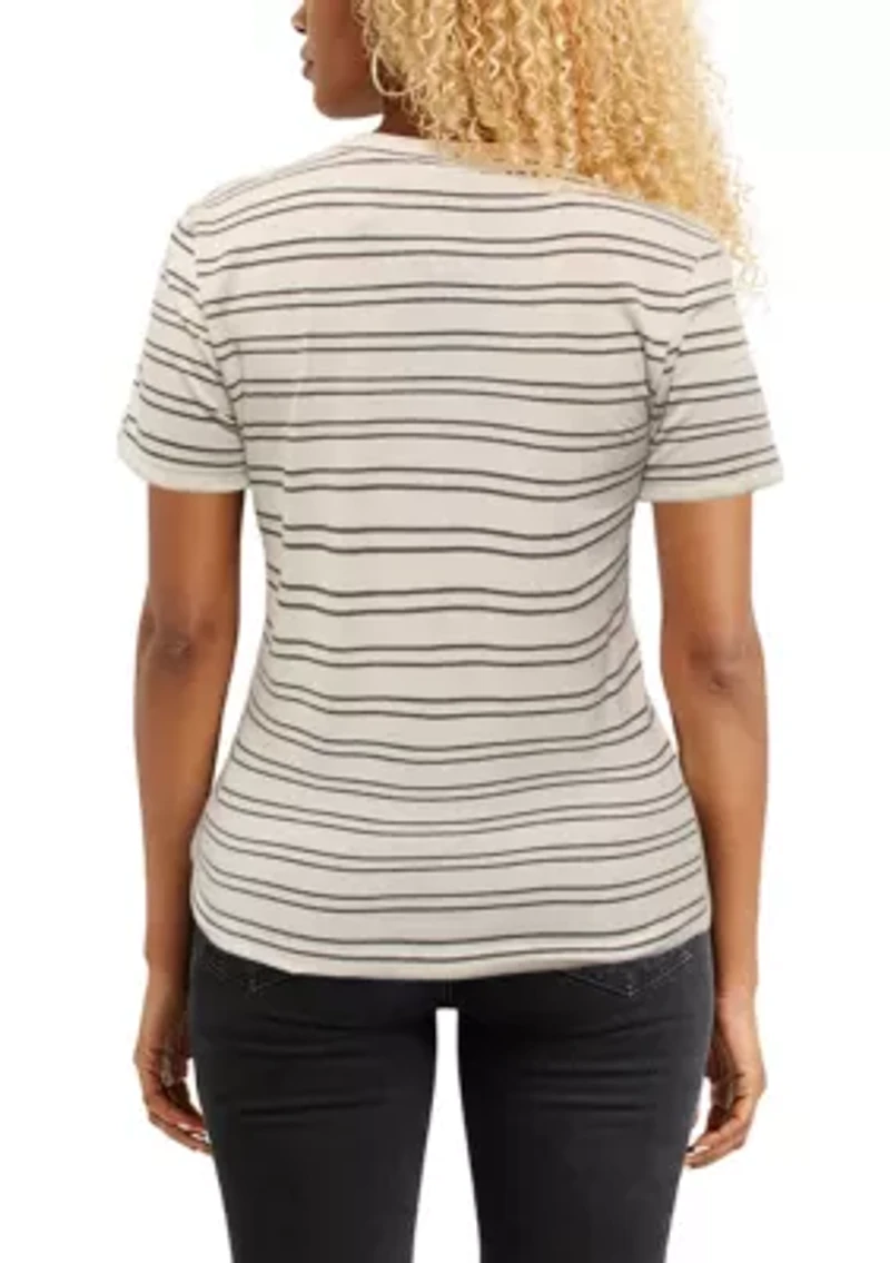 Cotton Mix Stripe Short Sleeve