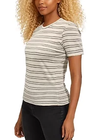 Cotton Mix Stripe Short Sleeve