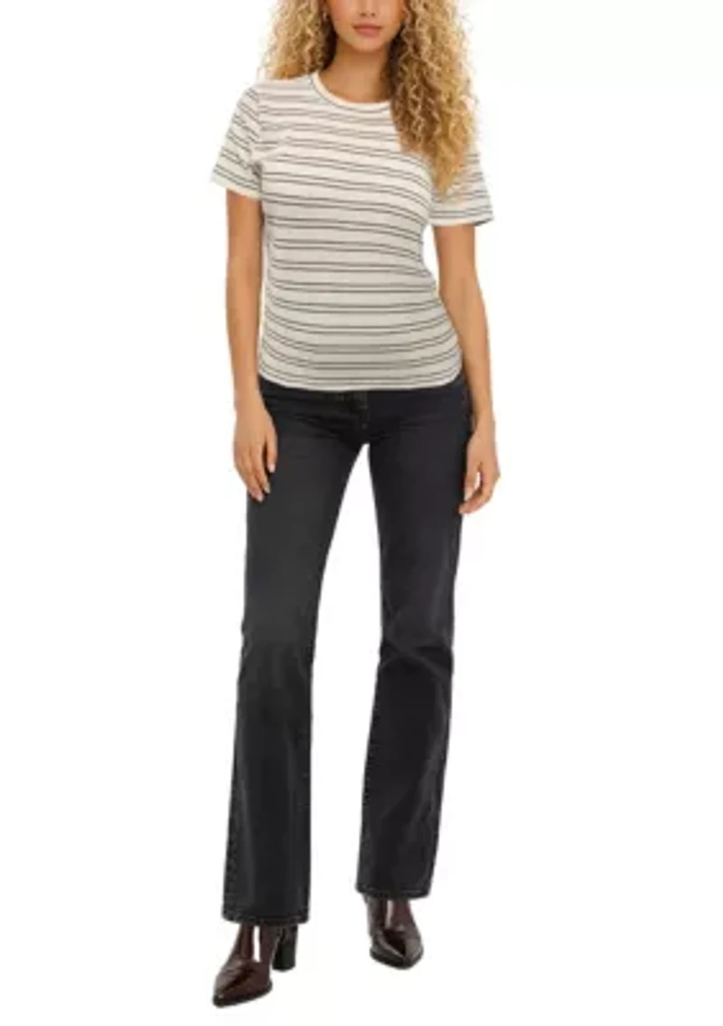 Cotton Mix Stripe Short Sleeve