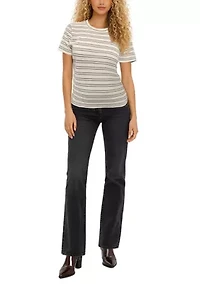 Cotton Mix Stripe Short Sleeve