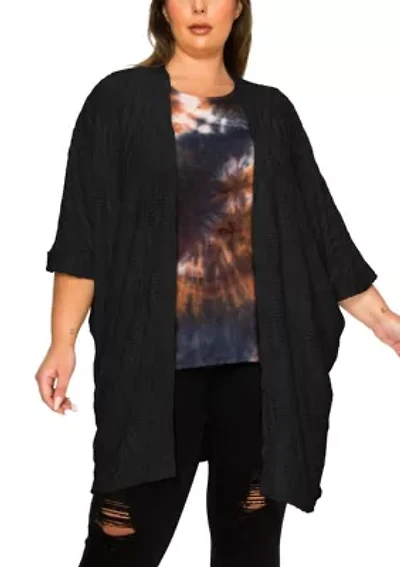 Spiral Wave Textured Dolman Cardi