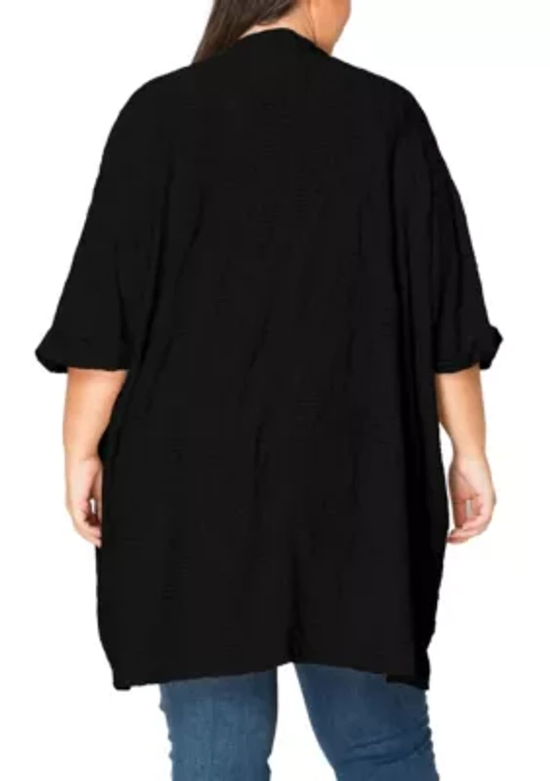 Spiral Wave Textured Dolman Cardi