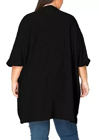 Spiral Wave Textured Dolman Cardi