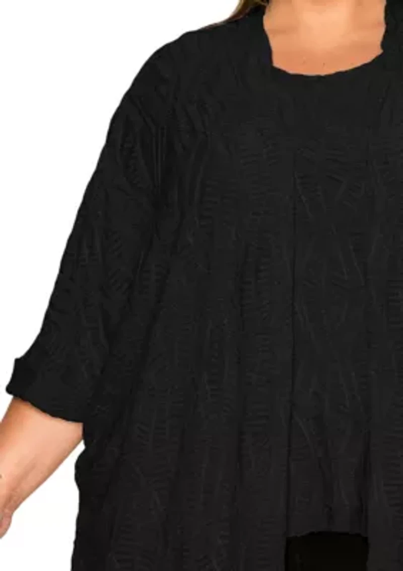 Spiral Wave Textured Dolman Cardi