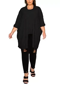 Spiral Wave Textured Dolman Cardi