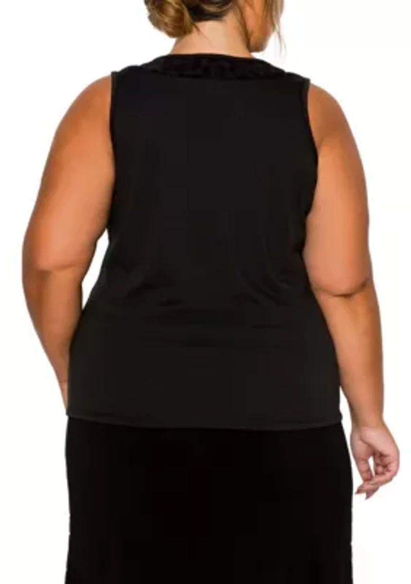 Cheetah Burnout Contrast Neck Inset Tank