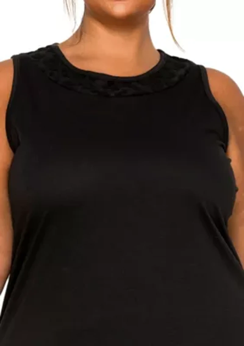 Cheetah Burnout Contrast Neck Inset Tank