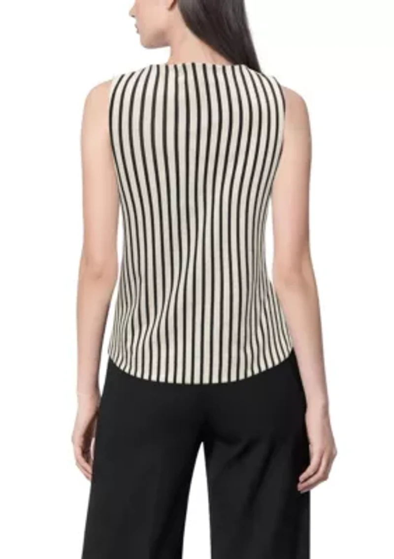 Ponti Stripe Button Vest
