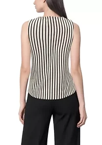 Ponti Stripe Button Vest