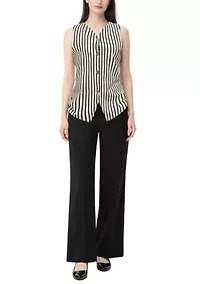 Ponti Stripe Button Vest