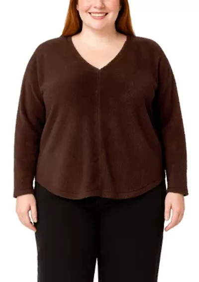 Feather Cozy Rib V Neck Dolman Long Sleeve