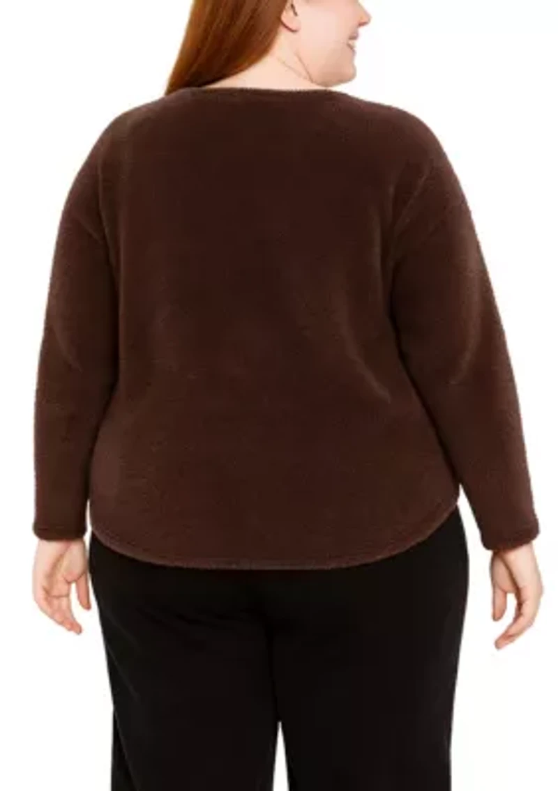 Feather Cozy Rib V Neck Dolman Long Sleeve