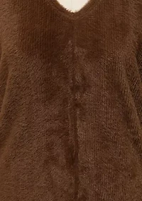 Feather Cozy Rib V Neck Dolman Long Sleeve