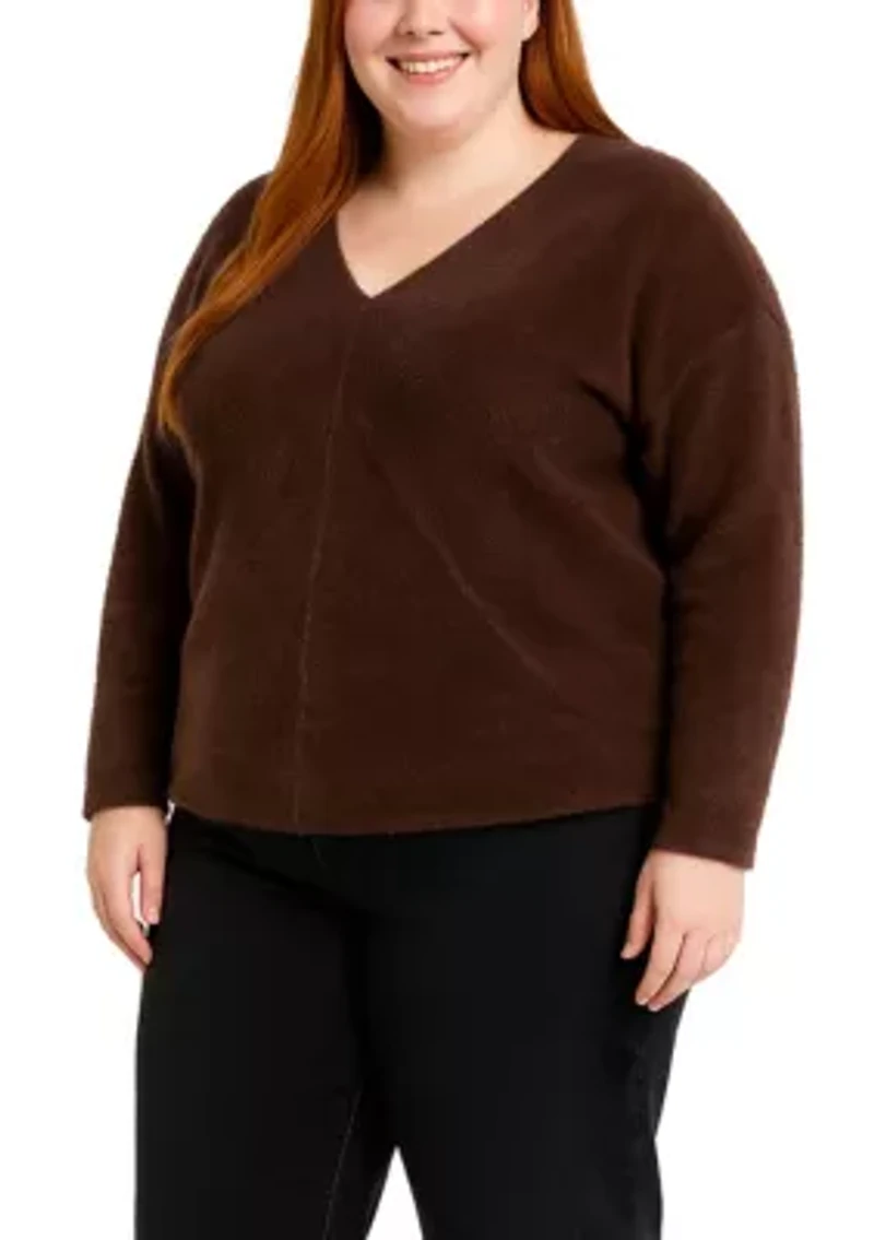 Feather Cozy Rib V Neck Dolman Long Sleeve