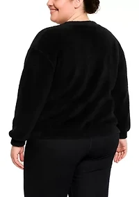 Feather Cozy Rib Pullover Long Sleeve With Cord Stopper Cinch Waist